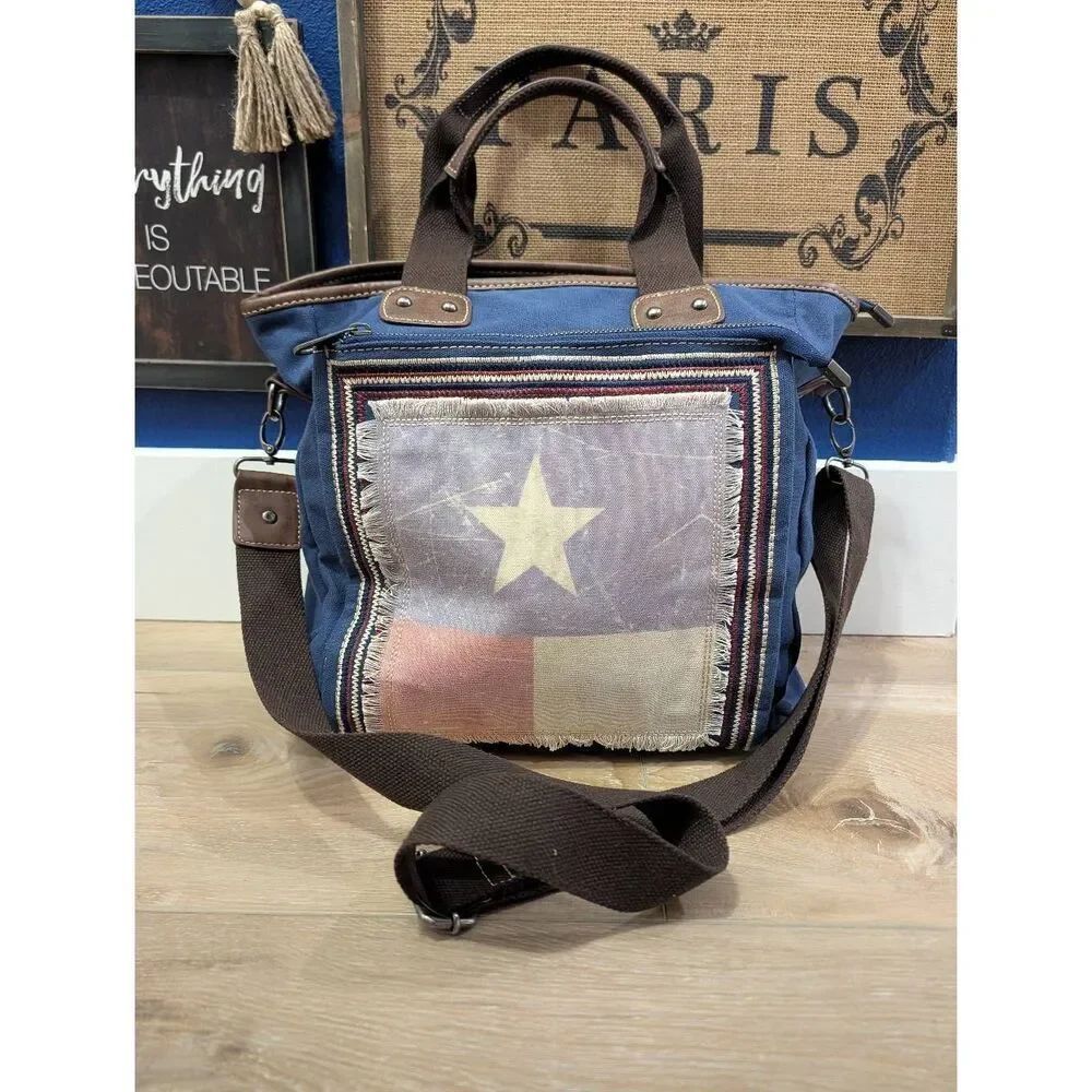 Montana West Texas Pride Canvas Messenger Crossbody Purse Bag Conceal Carry